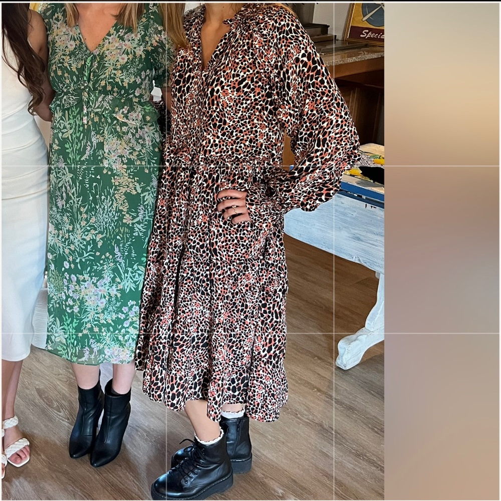 Cheetah Print Long Sleeve Dress